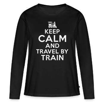 Train journey - Women's Premium Organic Long Sleeve Shirt - black - Front - Julia (174cm)