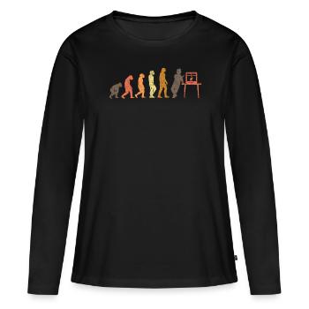 Imprimante 3D Evolution Imprimante 3D Rétro - T-shirt manches longues Premium bio Femme - noir - Devant - Julia (174cm)
