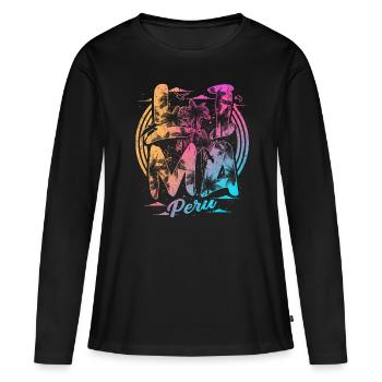 Lima Pérou Vacances Souvenirs - T-shirt manches longues Premium bio Femme - noir - Devant - Julia (174cm)