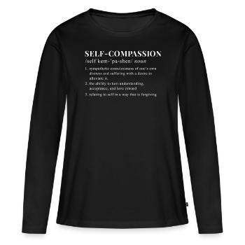 Mindfulness Dire auto-compassion - T-shirt manches longues Premium bio Femme - noir - Devant - Julia (174cm)
