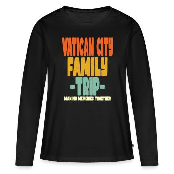 Vacances en famille dans la Cité du Vatican - T-shirt manches longues Premium bio Femme - noir - Devant - Julia (174cm)