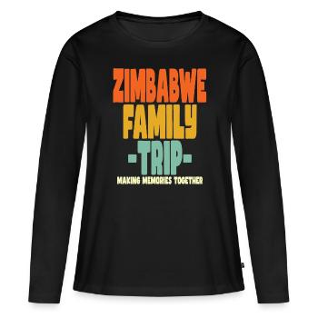 Zimbabwe Family Trip Urlaub - Frauen Premium Bio Langarmshirt - Schwarz - Vorne - Julia (174cm)