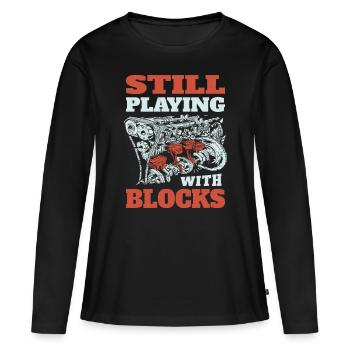 Still playing with blocks, Mechanics Engine Block - Women's Premium Organic Long Sleeve Shirt - black - Front - Julia (174cm)