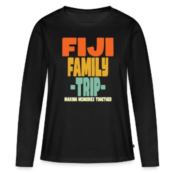 Fidji Vacances en famille - T-shirt manches longues Premium bio Femme - noir - Devant - Julia (174cm)