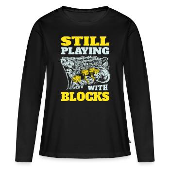Still playing with blocks, Mechanics Engine Block - Women's Premium Organic Long Sleeve Shirt - black - Front - Julia (174cm)