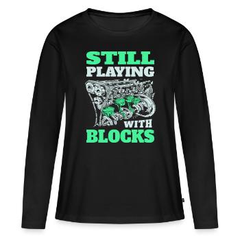 Still playing with blocks, Mechanics Engine Block - Women's Premium Organic Long Sleeve Shirt - black - Front - Julia (174cm)