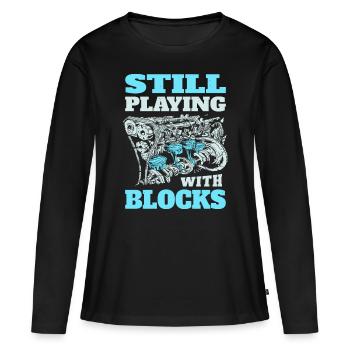 Still playing with blocks, Mechanics Engine Block - Women's Premium Organic Long Sleeve Shirt - black - Front - Julia (174cm)