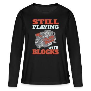 Still playing with blocks, Mechanics Engine Block - Women's Premium Organic Long Sleeve Shirt - black - Front - Julia (174cm)