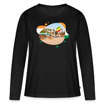 Goa Inde Souvenir - T-shirt manches longues Premium bio Femme - noir - Devant - Julia (174cm)