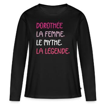 La femme le mythe Dorothée - T-shirt manches longues Premium bio Femme - noir - Devant - Julia (174cm)