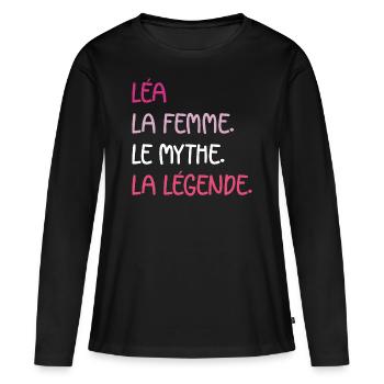 La femme le mythe léa - T-shirt manches longues Premium bio Femme - noir - Devant - Julia (174cm)