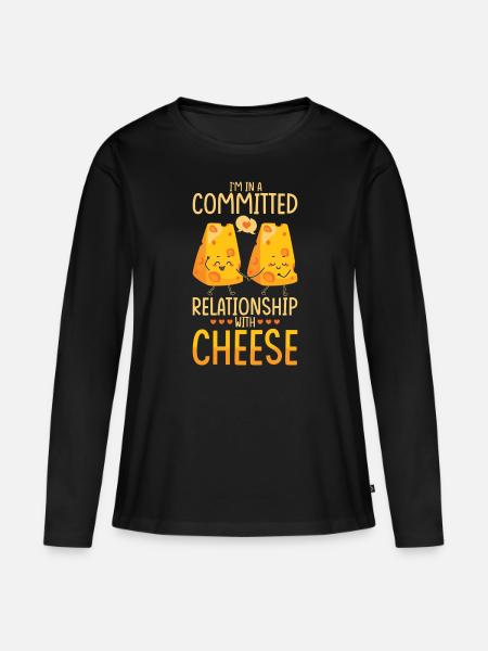 Käse Geschenk - Frauen Premium Bio Langarmshirt - Schwarz