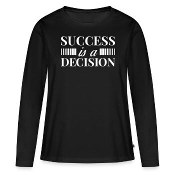 Succès Motivation Citation Décision de succès - T-shirt manches longues Premium bio Femme - noir - Devant - Julia (174cm)