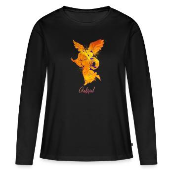Erzengel Gabriel - Frauen Premium Bio Langarmshirt - Schwarz - Vorne - Julia (174cm)