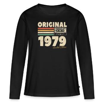Legendäre Hits 1979 - Frauen Premium Bio Langarmshirt - Schwarz - Vorne - Julia (174cm)