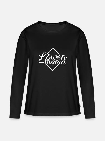 Löwenmama - Frauen Premium Bio Langarmshirt - Schwarz