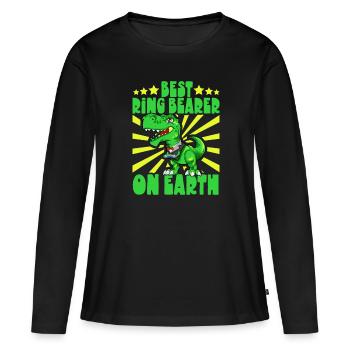 Meilleur porteur d’anneau au monde - Porteur d’anneau - T-shirt manches longues Premium bio Femme - noir - Devant - Julia (174cm)