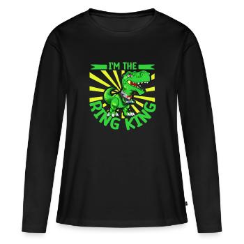 Je suis le roi de l’anneau - Porteur de l’anneau - T-shirt manches longues Premium bio Femme - noir - Devant - Julia (174cm)