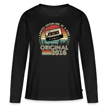 Retro '16 B-Day Cadeau - T-shirt manches longues Premium bio Femme - noir - Devant - Julia (174cm)