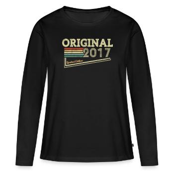 Zeitlose Geschenke: Retro 2017 - Frauen Premium Bio Langarmshirt - Schwarz - Vorne - Julia (174cm)