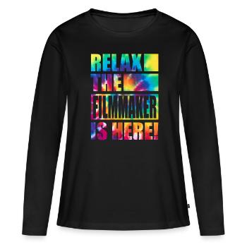 Cinéaste drôle de dicton - T-shirt manches longues Premium bio Femme - noir - Devant - Julia (174cm)