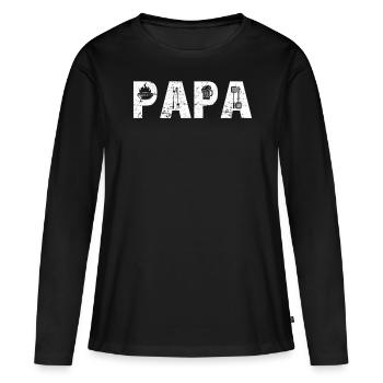 Papa Père Fête des Pères Grill Master - T-shirt manches longues Premium bio Femme - noir - Devant - Julia (174cm)