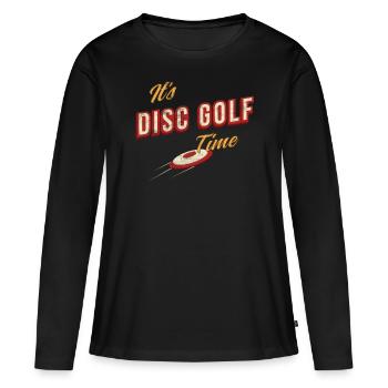 Disc Golf vintage rétro - T-shirt manches longues Premium bio Femme - noir - Devant - Julia (174cm)