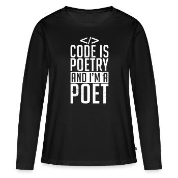 Code Codeur Programmeur Développeur Codeur - T-shirt manches longues Premium bio Femme - noir - Devant - Julia (174cm)