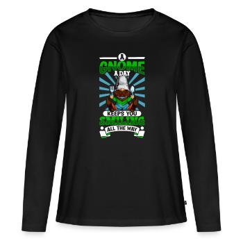 Un nain de jardin par jour - nain de jardin - T-shirt manches longues Premium bio Femme - noir - Devant - Julia (174cm)