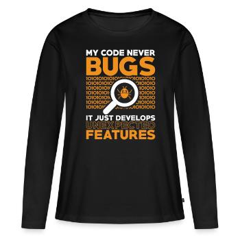 Programmierer Entwickler Coder Code - Frauen Premium Bio Langarmshirt - Schwarz - Vorne - Julia (174cm)