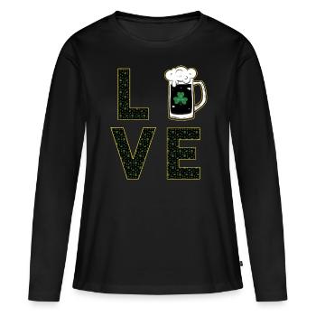 Love St. Patricks day - Women's Premium Organic Long Sleeve Shirt - black - Front - Julia (174cm)