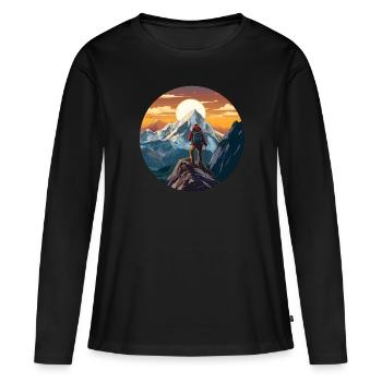 Alpinisme - T-shirt manches longues Premium bio Femme - noir - Devant - Julia (174cm)