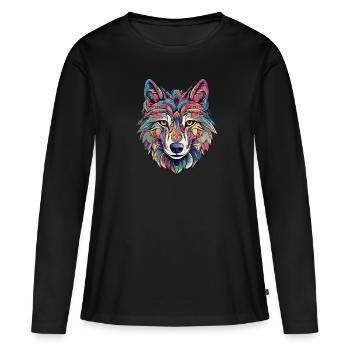 Esthétique du loup - T-shirt manches longues Premium bio Femme - noir - Devant - Julia (174cm)
