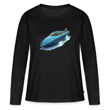 Motorboot Schnellboot - Frauen Premium Bio Langarmshirt - Schwarz - Vorne - Julia (174cm)