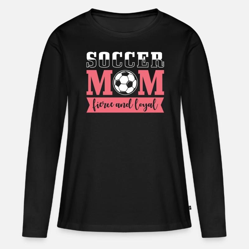 Fußball Mama Mutter Am Tag Trainer am Spieltag - Frauen Premium Bio Langarmshirt - Schwarz