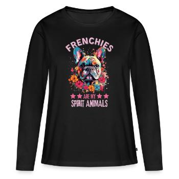 French Bulldog Lovers - Women's Premium Organic Long Sleeve Shirt - black - Front - Julia (174cm)