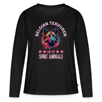 Tervueren Dog Lovers Belgian Shepherd Dog - Women's Premium Organic Long Sleeve Shirt - black - Front - Julia (174cm)