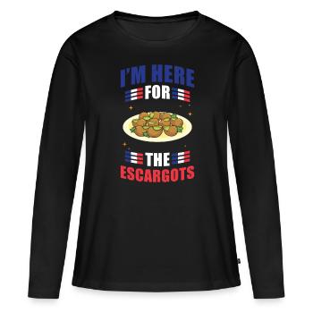 Escargots Schnecken Gericht Frankreich - Frauen Premium Bio Langarmshirt - Schwarz - Vorne - Julia (174cm)