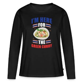 Curry vert cuisine thaïlandaise Thaïlande - T-shirt manches longues Premium bio Femme - noir - Devant - Julia (174cm)