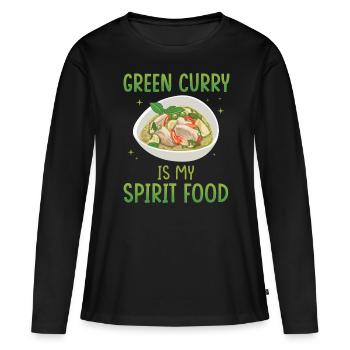 Le curry vert est mon plat préféré - T-shirt manches longues Premium bio Femme - noir - Devant - Julia (174cm)