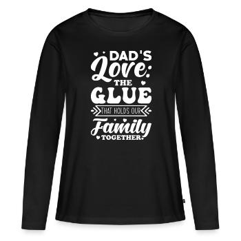 L’amour de papa est la colle qui colle notre famille. - T-shirt manches longues Premium bio Femme - noir - Devant - Julia (174cm)