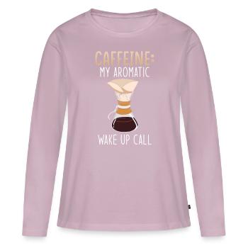 Kaffee Koffein Kaffeearoma Filterkaffee - Frauen Premium Bio Langarmshirt - Altrosa - Vorne - Julia (174cm)