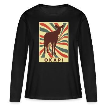 Okapi Retro Vintage - Women's Premium Organic Long Sleeve Shirt - black - Front - Julia (174cm)