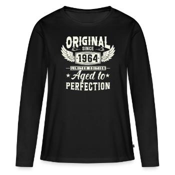 1964 - Zeitlose Legende - Frauen Premium Bio Langarmshirt - Schwarz - Vorne - Julia (174cm)