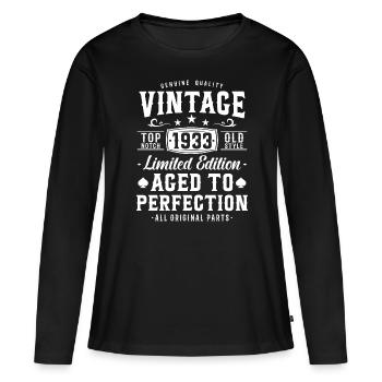 1933 - Un millésime pour l’éternité - T-shirt manches longues Premium bio Femme - noir - Devant - Julia (174cm)