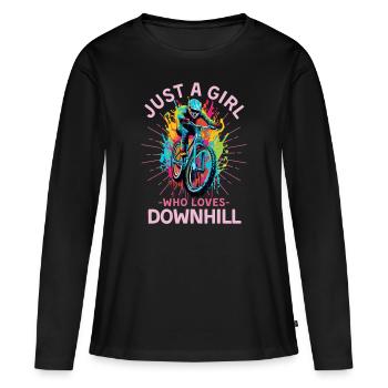VTT de descente Rider de descente - T-shirt manches longues Premium bio Femme - noir - Devant - Julia (174cm)