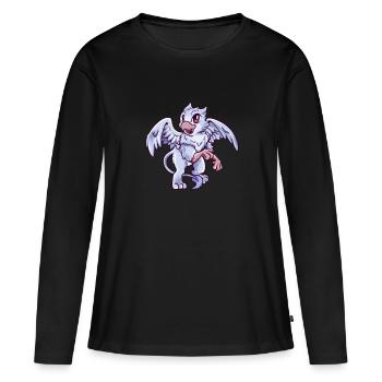 Kawaii Griffon - T-shirt manches longues Premium bio Femme - noir - Devant - Julia (174cm)