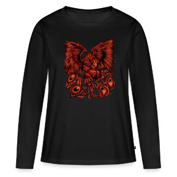 Phoenix - Frauen Premium Bio Langarmshirt - Schwarz - Vorne - Julia (174cm)