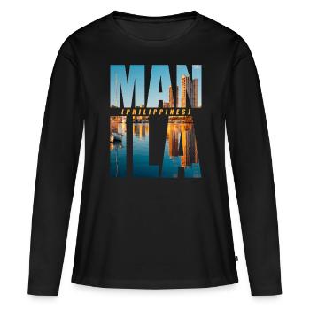 Manila Philippines Souvenir - Women's Premium Organic Long Sleeve Shirt - black - Front - Julia (174cm)