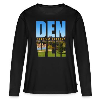 Denver États-Unis Souvenir - T-shirt manches longues Premium bio Femme - noir - Devant - Julia (174cm)